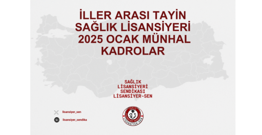 2025 Yılı Ocak Dönemi İsteğe Bağlı İller Arası Yer Değiştirme Suretiyle Atanma Kurası Yayımlandı