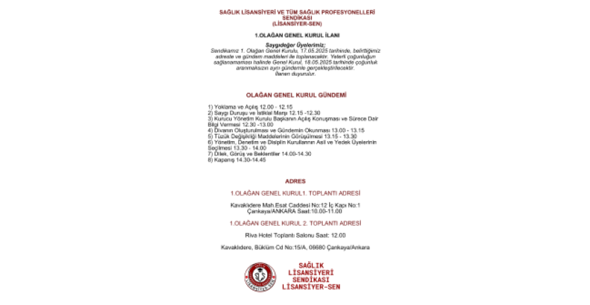 GENEL KURUL İLANI