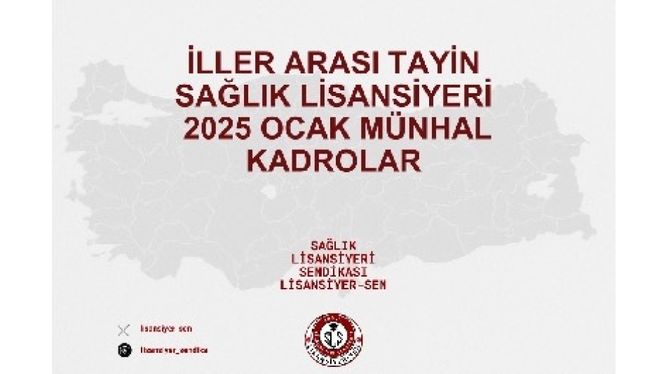 2025 Yılı Ocak Dönemi İsteğe Bağlı İller Arası Yer Değiştirme Suretiyle Atanma Kurası Yayımlandı